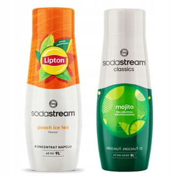 SodaStream 2x Lipton ledeni čaj breskva sirup + Mojito za zasićenje