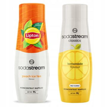 SodaStream 2x Lipton ledeni čaj breskva sirup + limunada bez šećera