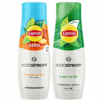SodaStream 2x Sirup Lipton ledeni čaj breskva bez šećera + ledeni zeleni čaj
