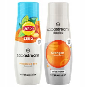 SodaStream 2x Lipton ledeni čaj breskva zero bez šećera sirup + naranča zero