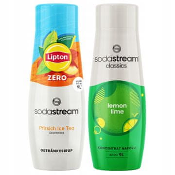 SodaStream 2x Sirup Lipton ledeni čaj breskva bez šećera + limun i limeta