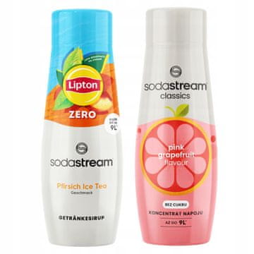 SodaStream 2x Lipton ledeni čaj breskva bez šećera + sok od grejpa