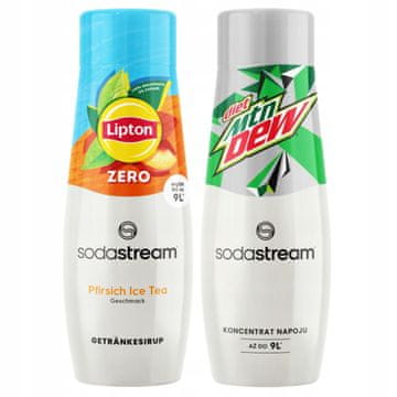 SodaStream 2x Sirup Lipton ledeni čaj breskva bez šećera + Mountain Dew