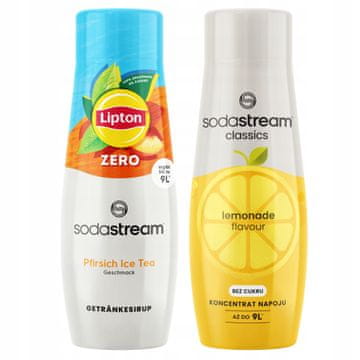 SodaStream 2x Lipton ledeni čaj breskva bez šećera sirup + limunada