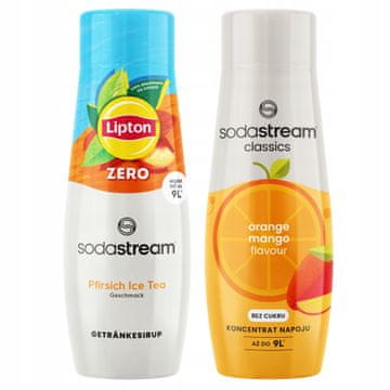 SodaStream 2x Lipton ledeni čaj breskva bez šećera sirup + naranča mango