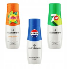SodaStream Lipton ledeni čaj breskva + Pepsi + 7up koncentrati, pakiranje od 3