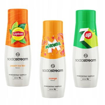 SodaStream Lipton ledeni čaj breskva + Mirinda + 7up koncentrati, pakiranje od 3 komada