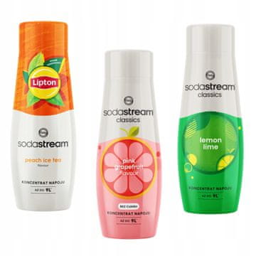 SodaStream ledeni čaj breskva + grejp + limun-limeta, set od 3 koncentrata
