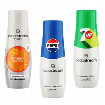 SodaStream Set od 3 koncentrata, sirupa za vodu Orange Zero + Pepsi + 7up