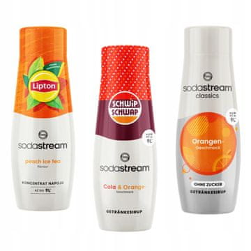 SodaStream 3 koncentrata Lipton ledeni čaj breskva + Schwip Schwap + naranča Zero