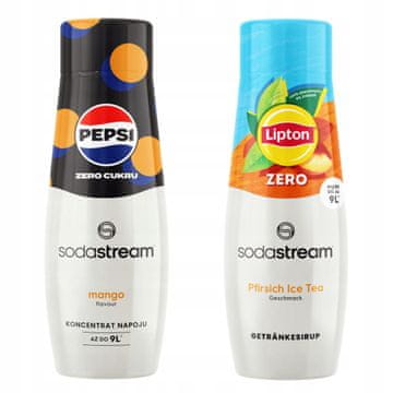 SodaStream Set od 2 koncentrata. PepsiMAX Mango + Lipton IceTea Peach Zero