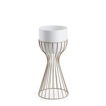 Home Stojeći stalak za cvijeće s bijelim poklopcem 46 cm taupe
