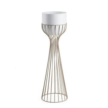 Home Stojeći stalak za cvijeće s bijelim poklopcem 68 cm taupe