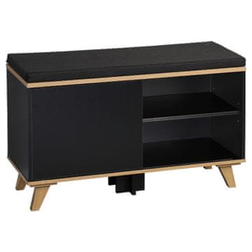 Kesper Crni Nordica Living ormarić za cipele sa sjedalom 77x30h48 cm