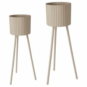 Home Set od 2 Nordic Bloom taupe žardinjere na stalcima