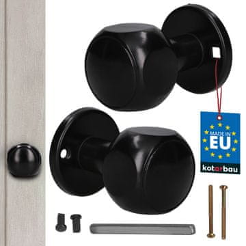 Rotirajuća pomična kvaka za unutarnja vrata, aluminijska, crna