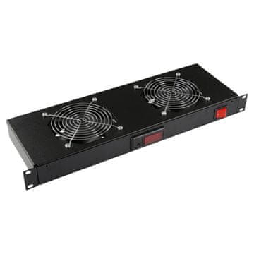 2 ventilatora, digitalni termostat, 1U modul ventilatora za montažu u rack, RAF300BL