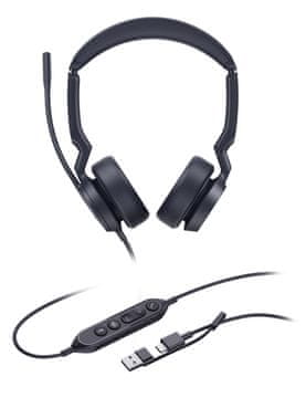 YEALINK UH44 Dual Teams USB-C/A žičane slušalice crne boje