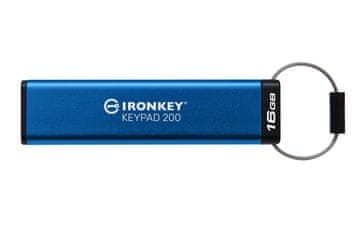Kingston Ironkey Keypad 200 USB Flash Drive 16GB USB Tip-A 3.2 Gen 1 Plavi, IKKP200/16GB