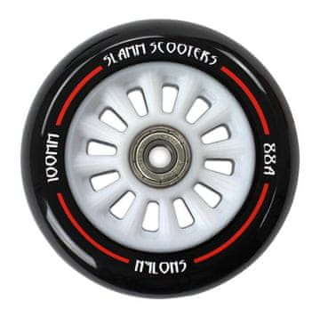 Slamm kotač za skuter s najlonskom jezgrom od 100 mm | Bijelo-crni