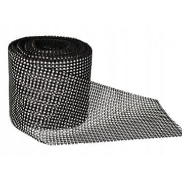 Deko TRAKA S ŠTAMUNJIĆIMA, DIJAMANTNA TRAKA 9,1 M X 12 CM SREBRNA