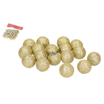Deko Stiroporne kuglice sa šljokicama 2,5 cm 50 kom zlatne
