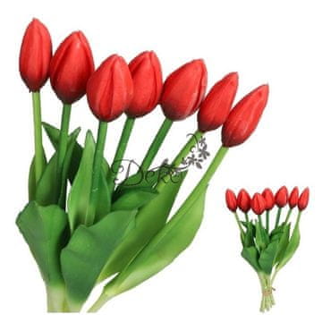 Deko BUKET TULIPANA OD GUMIRANI SILIKONSKIH TULIPANA, REALISTIČNI, 7 KOM