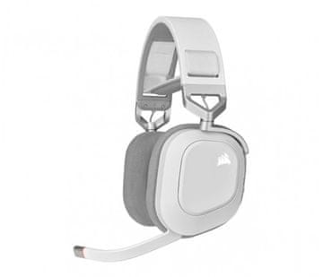slomart Corsair HS80 RGB Gaming slušalice s mikrofonom, bijele, prostorni zvuk