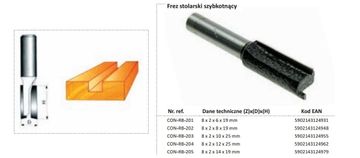Condor rezač drva 8x2x14x19mm 205 ravni, BEZ ležaja.