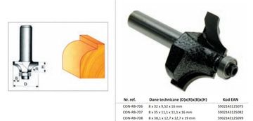 CONDOR REZAK DRVA 8x35x11x11x16mm707 ZA ZAOBLJENJA, S LEŽAJEM.