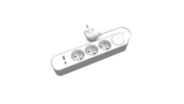 3x fiksni produžni kabel s prekidačem i USB A USB C utičnicama 3 m PS-370WS+USBA+USBC/3 E W-30001