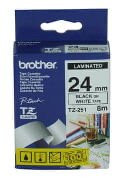 BROTHER P-Touch traka crno na bijeloj podlozi, TZ-251
