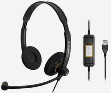 Sennheiser SC60 USB Lync Bin slušalice SC 60 USB ML, preko glave, ured/pozivni centar, crne, digitalne, 504547