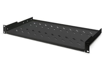 Digitus 1U fiksna polica za rack ormare, 45x483x250 mm, crna, ventilirana, do 15 kg, DN-19 TRAY-1-SW