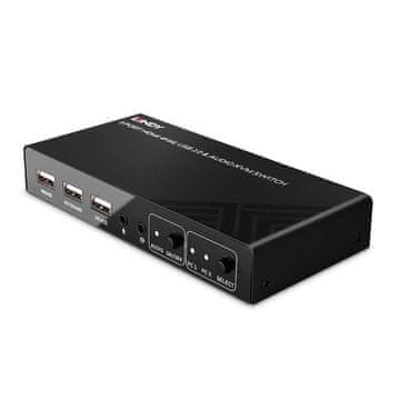 Lindy KVM preklopnik 2x HDMI 4K60, USB 2.0 i audio, 32809