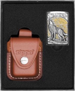 ZIPPO upaljač WOLF AT MOONLIGHT poklon set br. 4