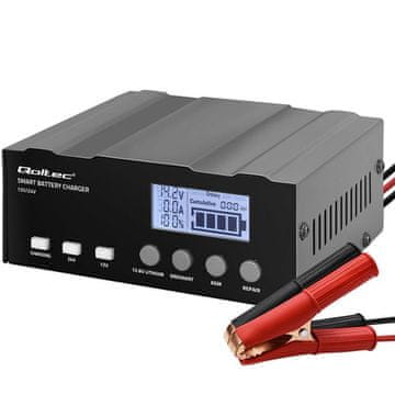Qoltec inteligentni mikroprocesorski punjač 12V | 12.6V | 24V | Ispravljač s funkcijom popravka za AGM GEL LiFePO4 baterije | LCD
