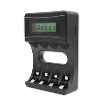 Qoltec punjač za Ni-MH baterije tip R03 AAA R6 AA | LCD | USB kabel