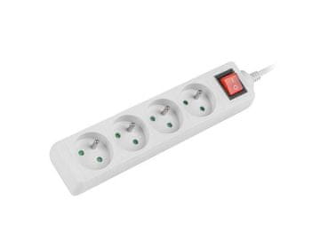 Lanberg produžna traka 1,5 m bijela 4x 230 V PL, s prekidačem, kabel od punog bakra