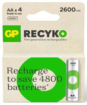 GP ReCyko AA 2600mAh baterije 4 kom.