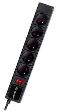 Tracer PowerGear produžni kabel 5,0 m (5 utičnica) crni