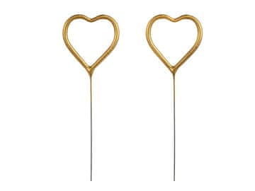 PartyDeco prskalice SRCA zlatne boje 5 cm 2 kom