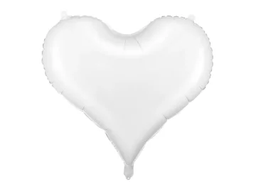 PartyDeco folijski balon u obliku srca, 75x64,5 cm, bijeli