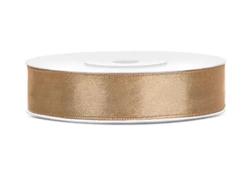 PartyDeco Satenska vrpca za zabavu Deco svijetlo zlatna 12 mm 25 m za poklone