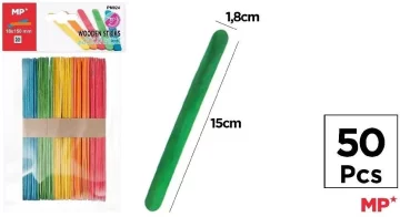 MAIN PAPER Drveni štapići miks od 5 boja 50 kom/pakiranje 11 cm glavni papir
