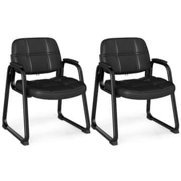 Northix Ergonomski set gostinjskih stolica s metalnim okvirom, crne boje