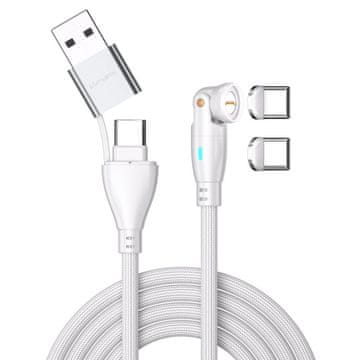 Northix 4Smarts Gravitycord USB-C/A 540 magnetische kabel 100W, 1,8M - Wit
