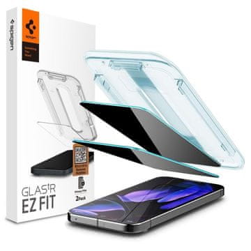 Northix Spigen Glas.Tr Ez Fit Privacy HD, 2-pack schermbeschermers voor Google Pixel 9 / 9 Pro