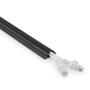 Nedis Kanal za upravljanje kabelima, PVC, crni, odgovara za kabele od 12 mm