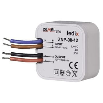 Zamel Zidni LED adapter za napajanje 8W 12V DC - ZNP-08-12